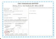 İmalata Yeterlilik Belgesi